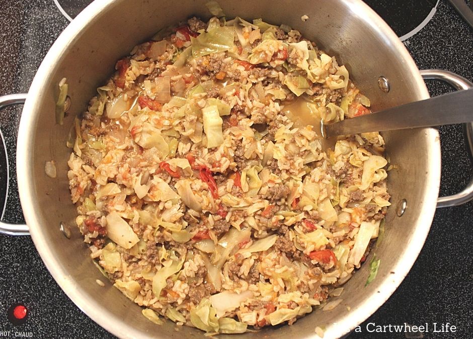 lazy cabbage rolls in a pot
